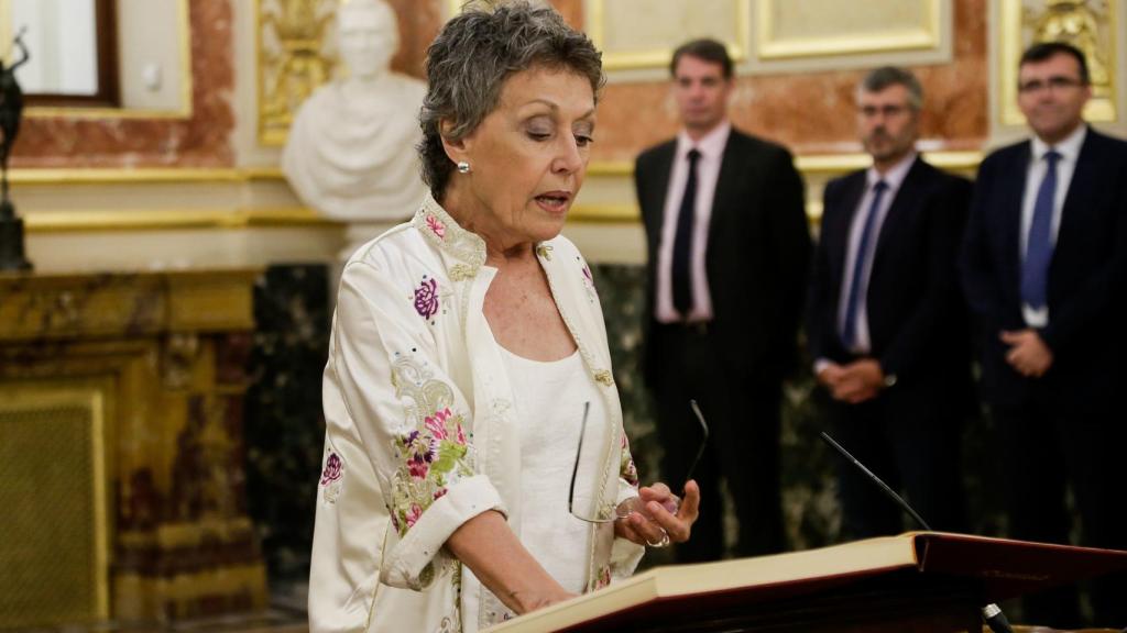 Rosa María Mateo, durante su toma de posición como administradora única de RTVE.