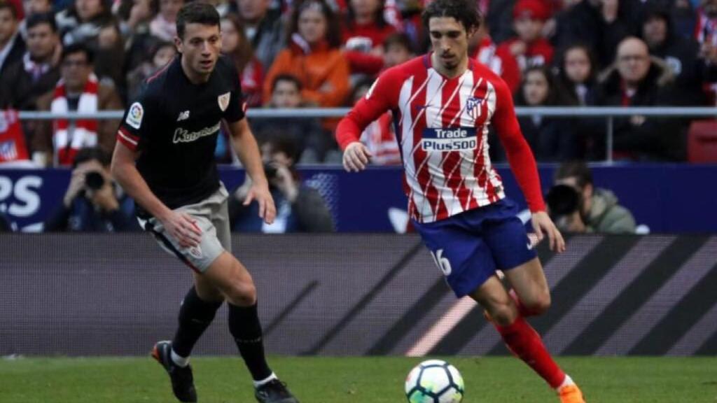 Vrsaljlko en un partido con el Atlético de Madrid