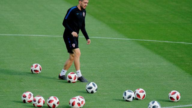 Kovacic en un entrenamiento con Croacia