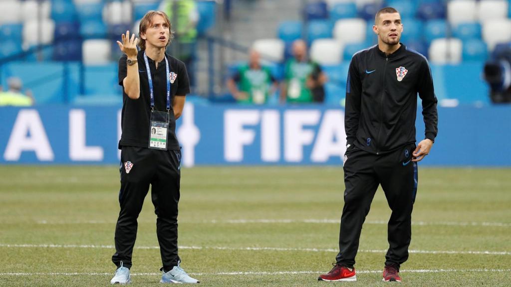 Kovacic y Modric con Croacia