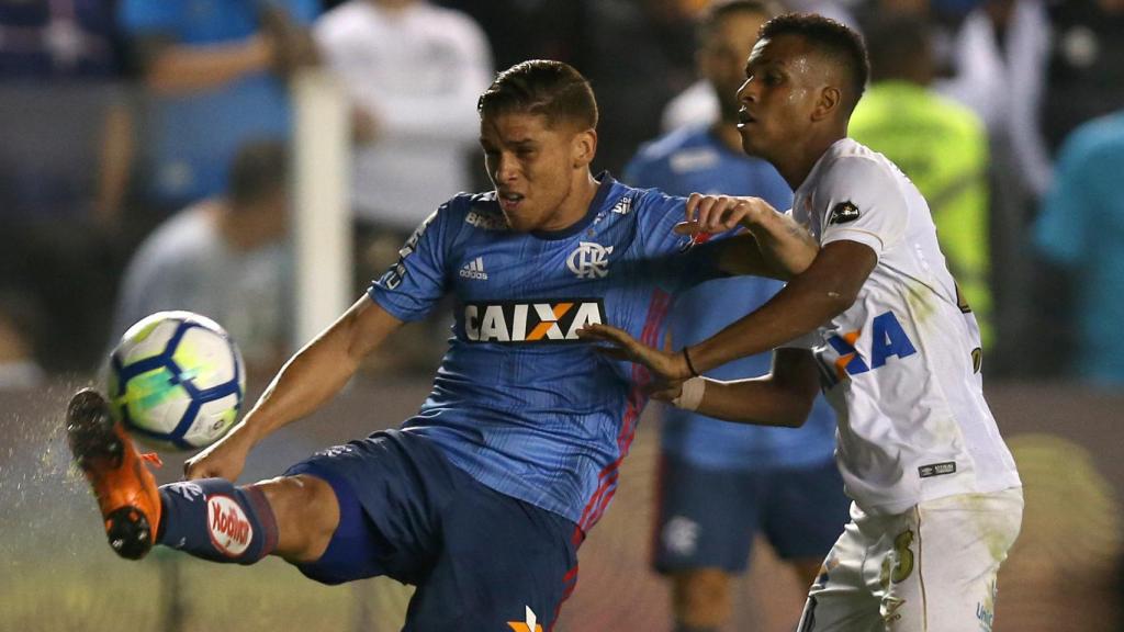 Rodrygo, durante un partido con el Santos.