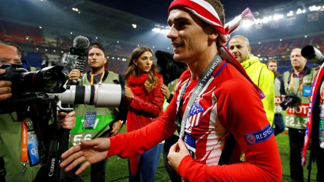 Griezmann celebra un título con el Atlético de Madrid