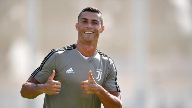 Cristiano sale al campo de entrenamiento por primera vez