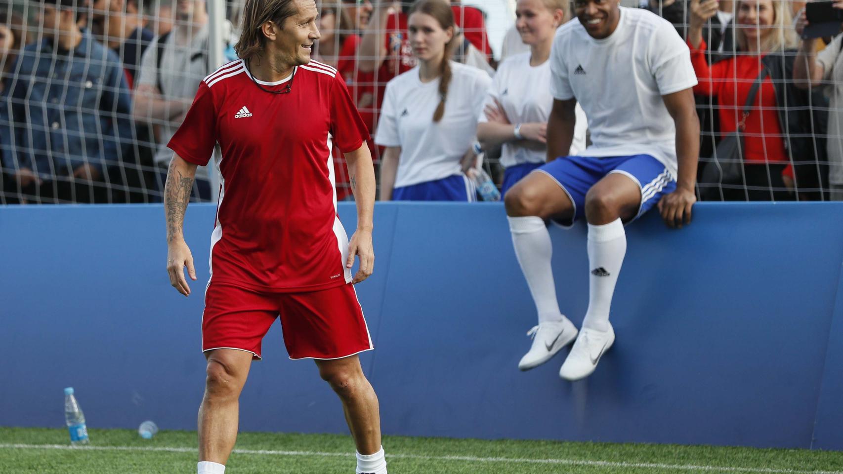 Míchel Salgado durante un partido de antiguos jugadores