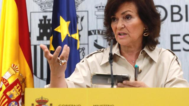 Carmen Calvo, vicepresidenta del Gobierno, este martes en la Moncloa.