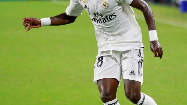 Vinicius durante un partido con el Madrid