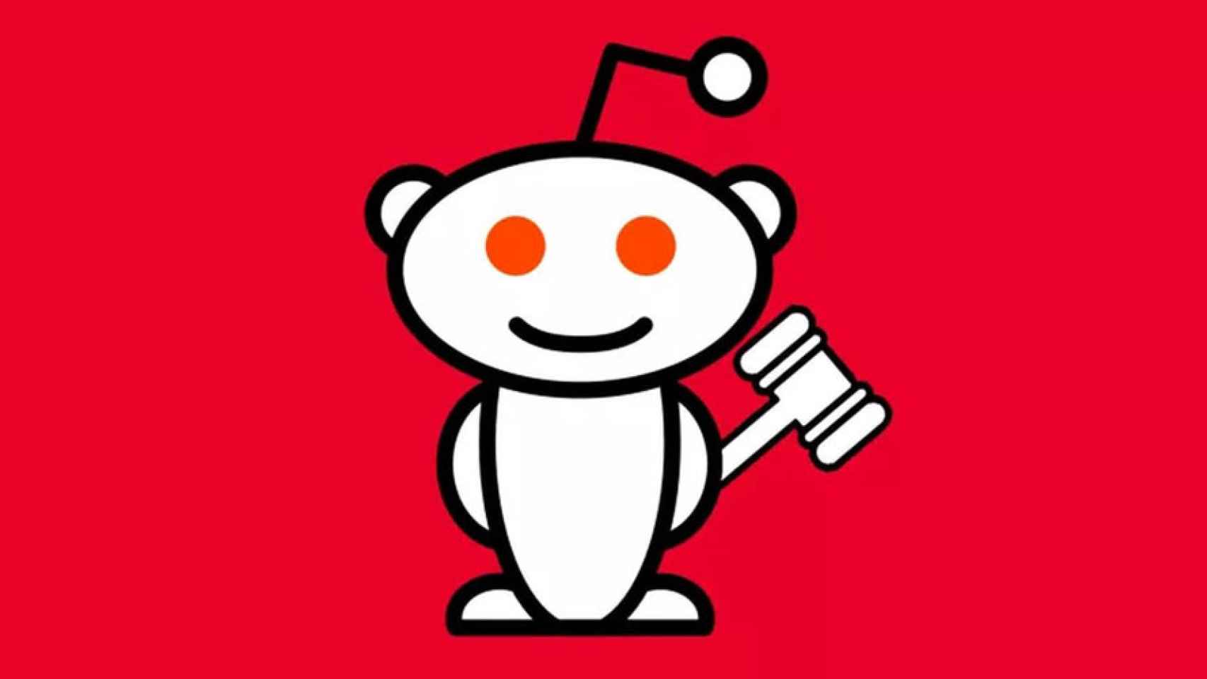 Un montaje con el logotipo de Reddit con un martillo.