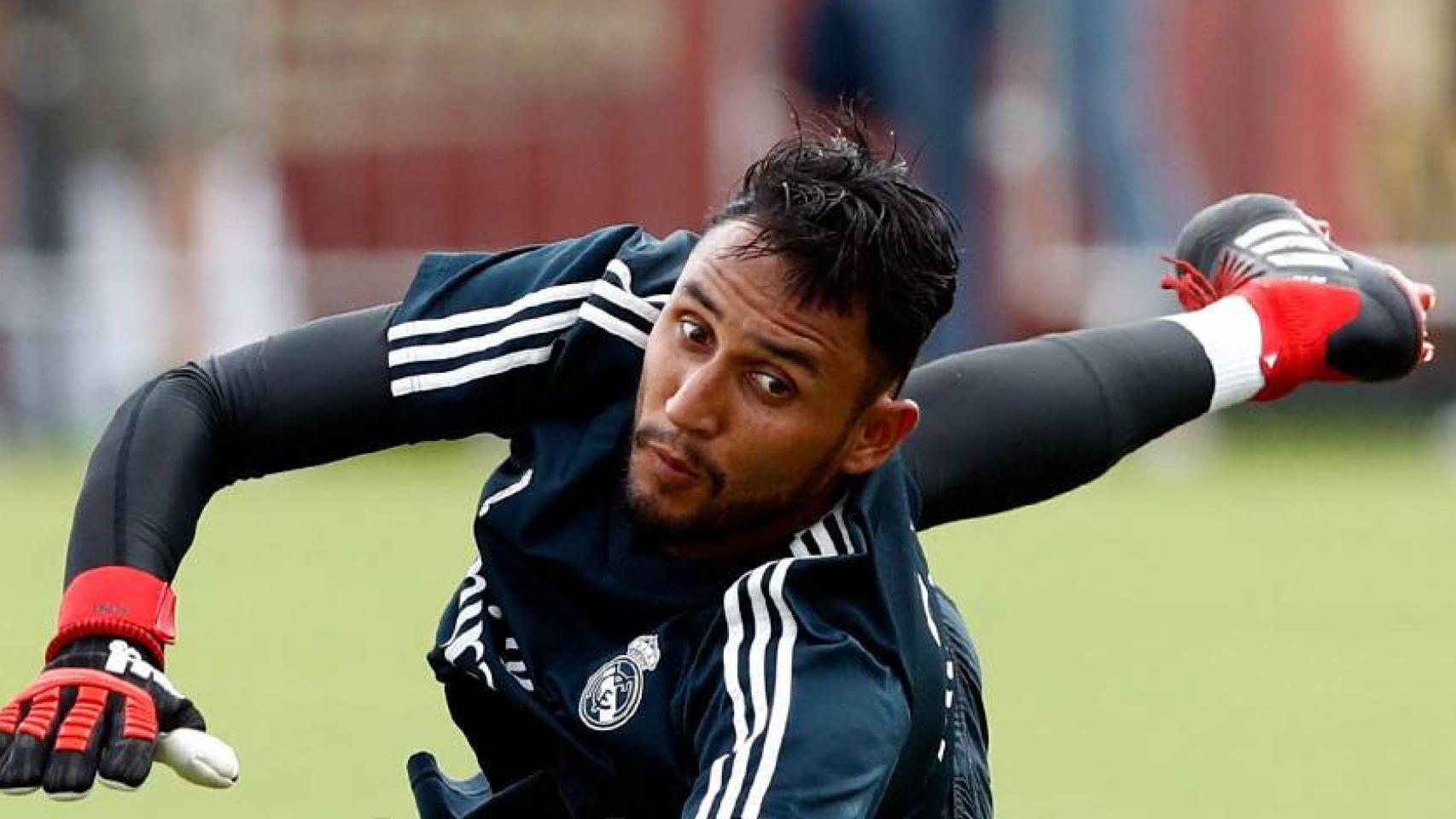 Keylor Navas, en el entrenamiento del Real Madrid