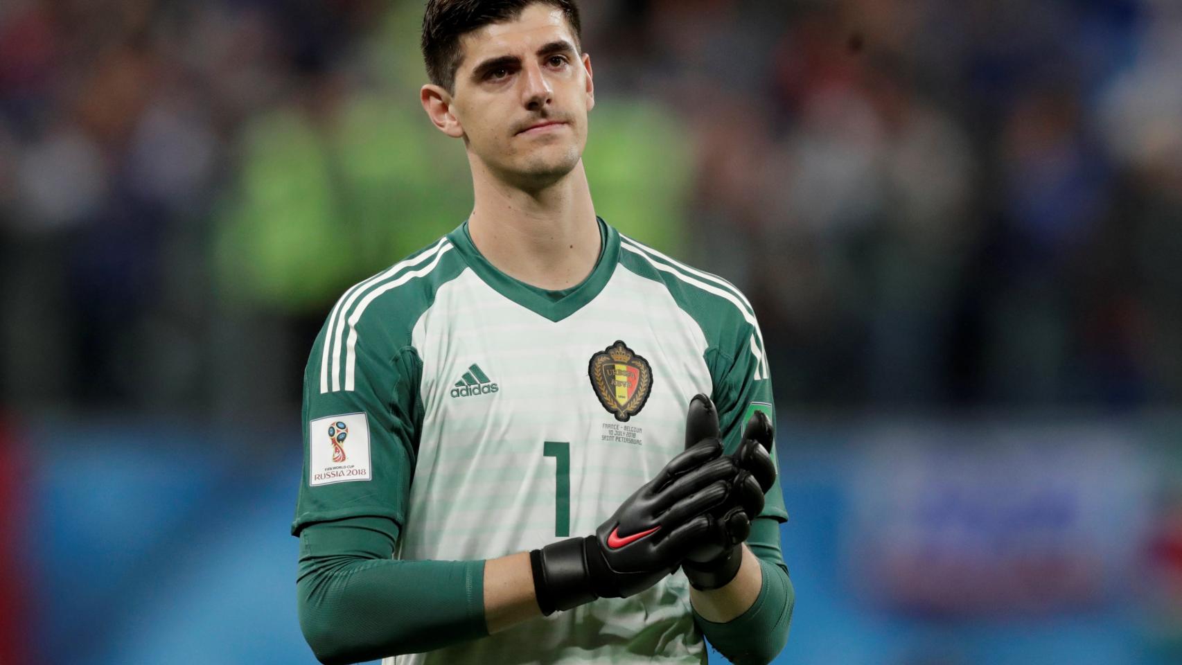 Courtois durante un partido con Bélgica