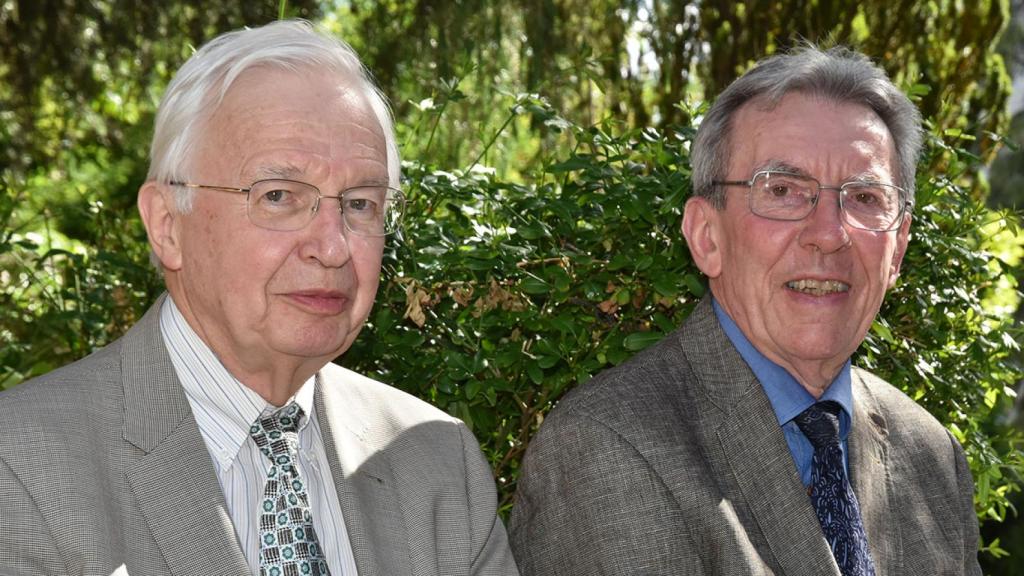 Jean-Marie Lehn y Jean-Pierre Sauvage, en Madrid tras la entrevista.