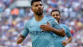 Agüero celebra el segundo gol ante el Chelsea.