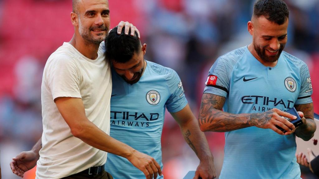 Guardiola celebra un triunfo con el Manchester City