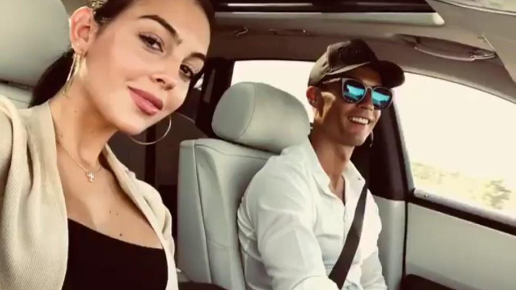 Georgina Rodríguez y Cristiano Ronaldo en una imagen de ese día.