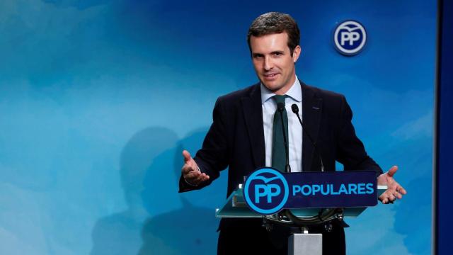 Casado durante su intervención en Génova