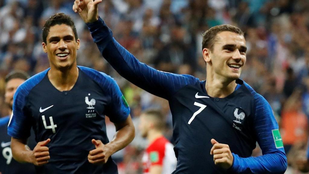 Griezmann celebra un gol con Francia.