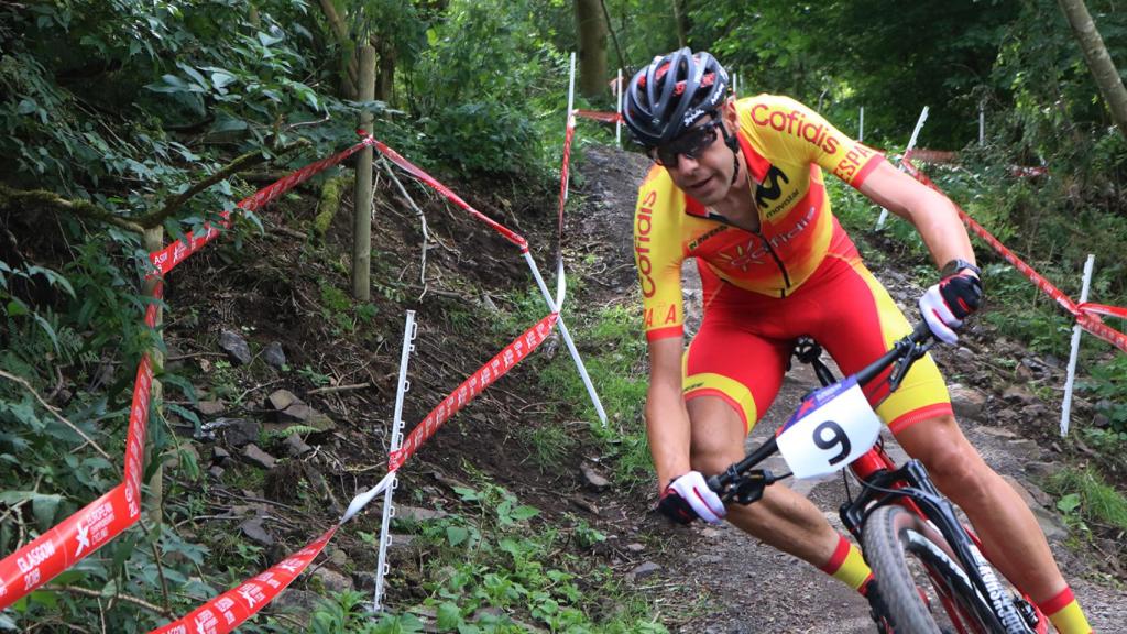 David Valero, en la final masculina de mountain bike de Glasgow 2018