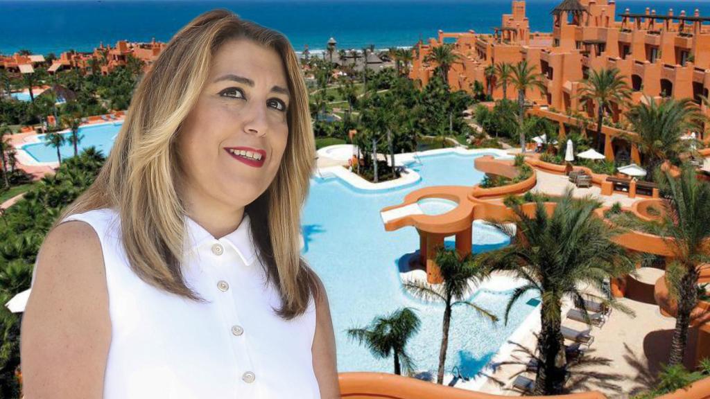 Susana Díaz en un montaje de JALEOS.