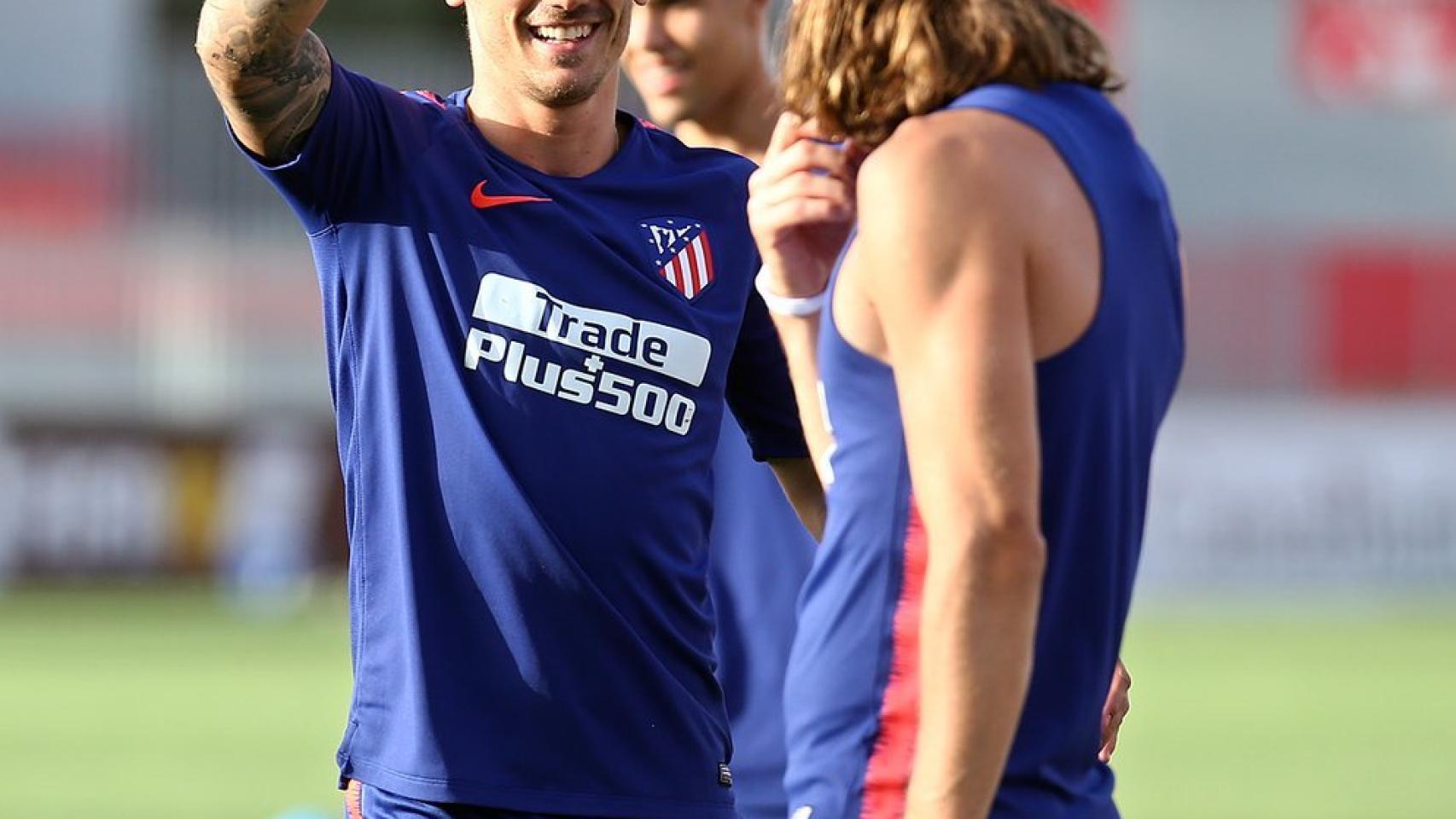 Griezmann entrena con el Atlético de Madrid. Foto: Twitter (@Atleti)