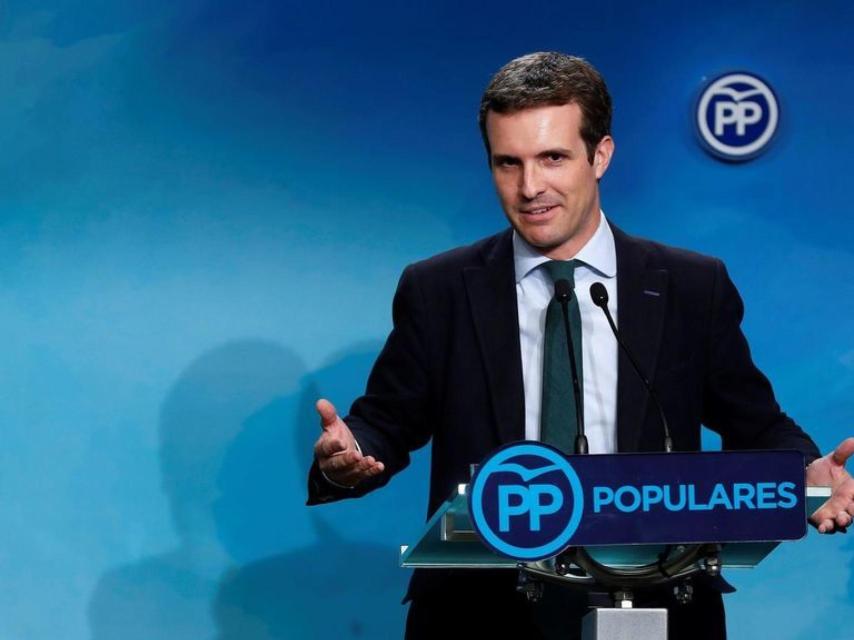 Pablo Casado, el pasado lunes contestando a la exposición razonada de la jueza./