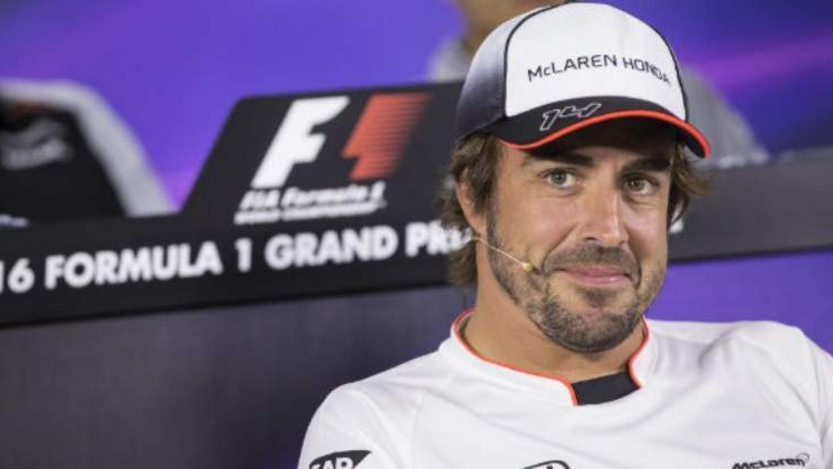 Fernando Alonso en una rueda de prensa.