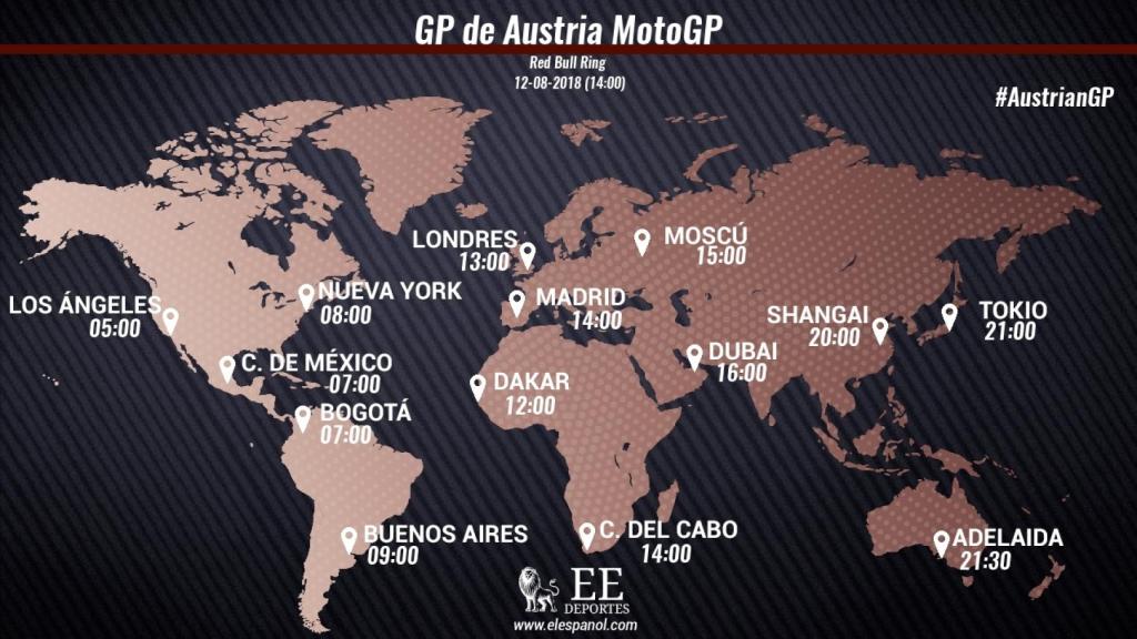 Horario internacional del Gran Premio de Austria de MotoGP