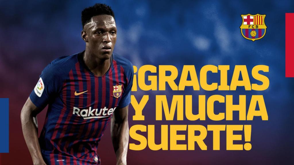 Así anunció el Barcelona la venta de Yerry Mina. Foto: fcbarcelona.es