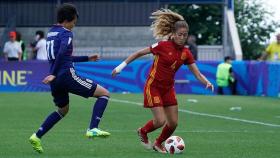 Partido entre España y Japón en el Mundial Sub20 femenino. Foto: Twitter (@SeFutbolFem)