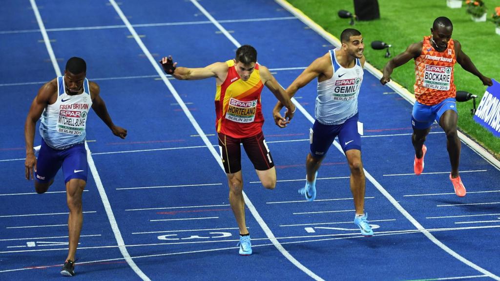 Bruno Hortelano en la final de 200 metros de los Campeonatos Europeos