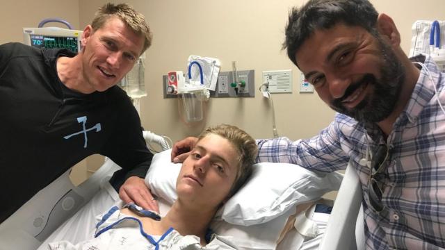 Adrien Costa se recupera en el hospital. Foto Gofundme