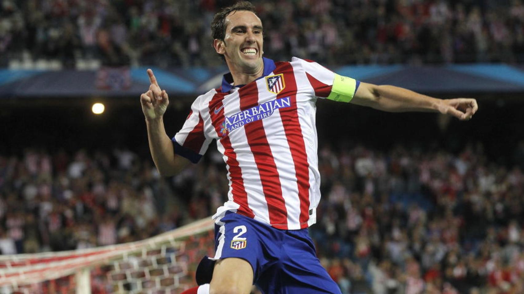 Godín, durante un partido con el Atlético de Madrid.