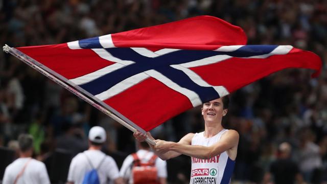 Ingebrigtsen, tras proclamarse campeón de Europa.