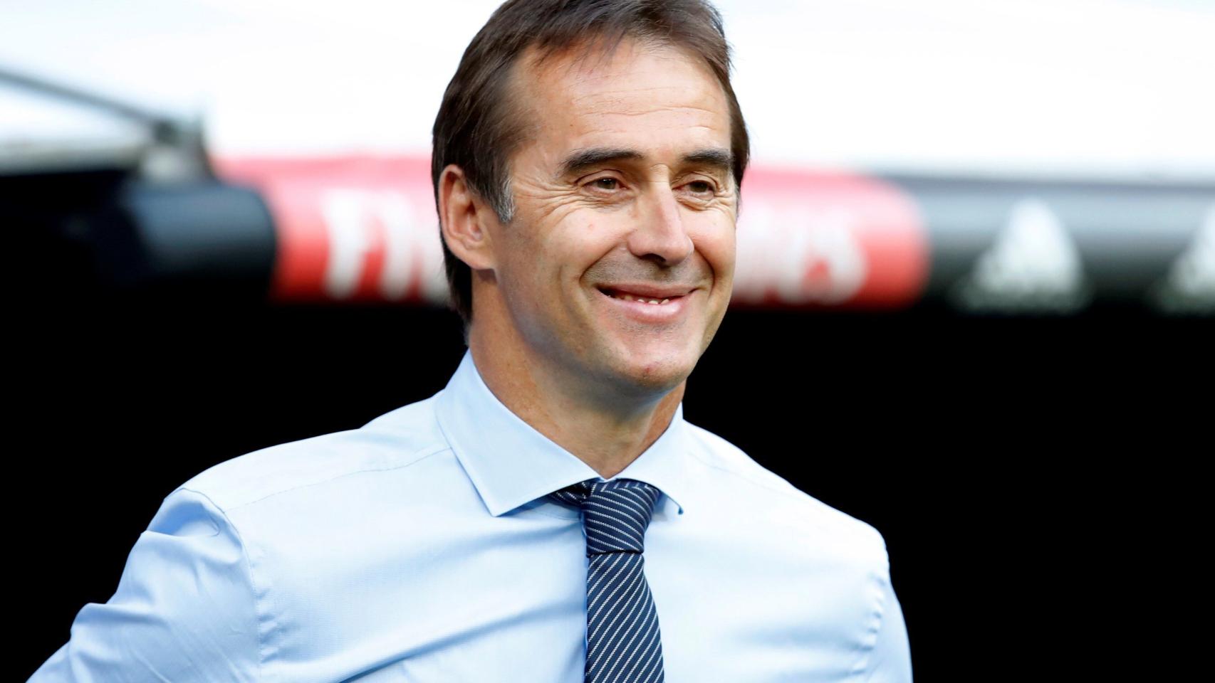 Julen Lopetegui en su debut en el Santiago Bernabéu