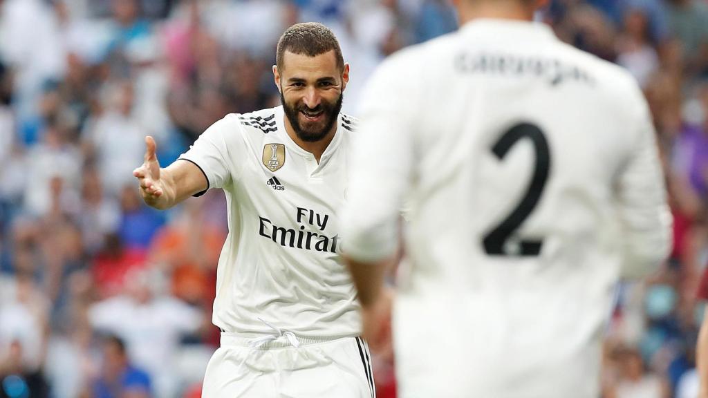 Karim Benzema, celebrando un gol