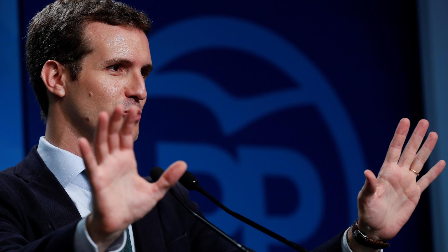 Pablo Casado, durante un acto del partido.