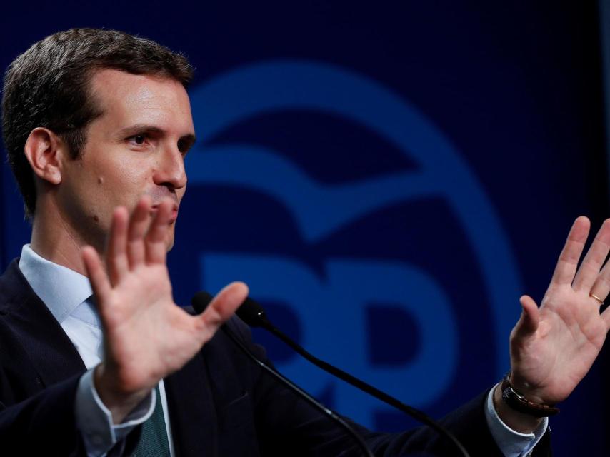 Pablo Casado, durante un acto del partido.