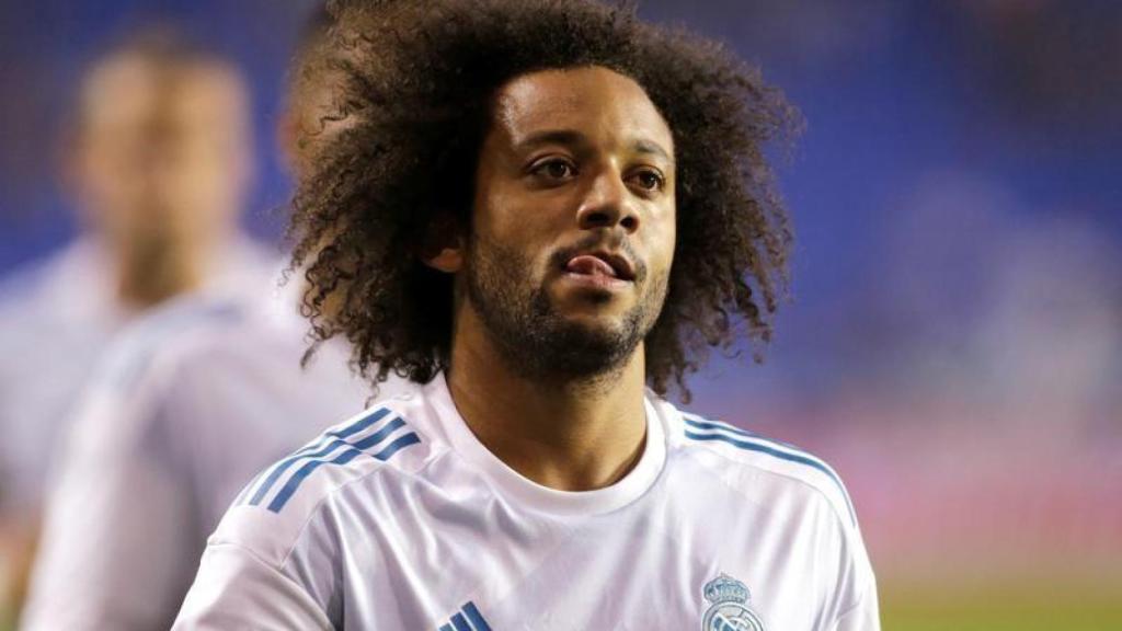 Marcelo durante un entrenamiento del Real Madrid