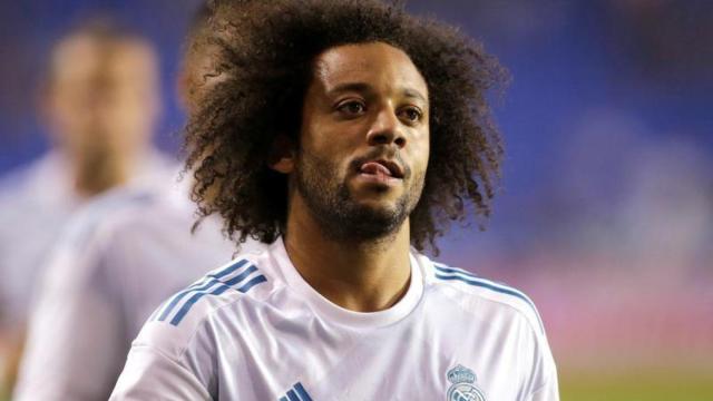 Marcelo durante un entrenamiento del Real Madrid