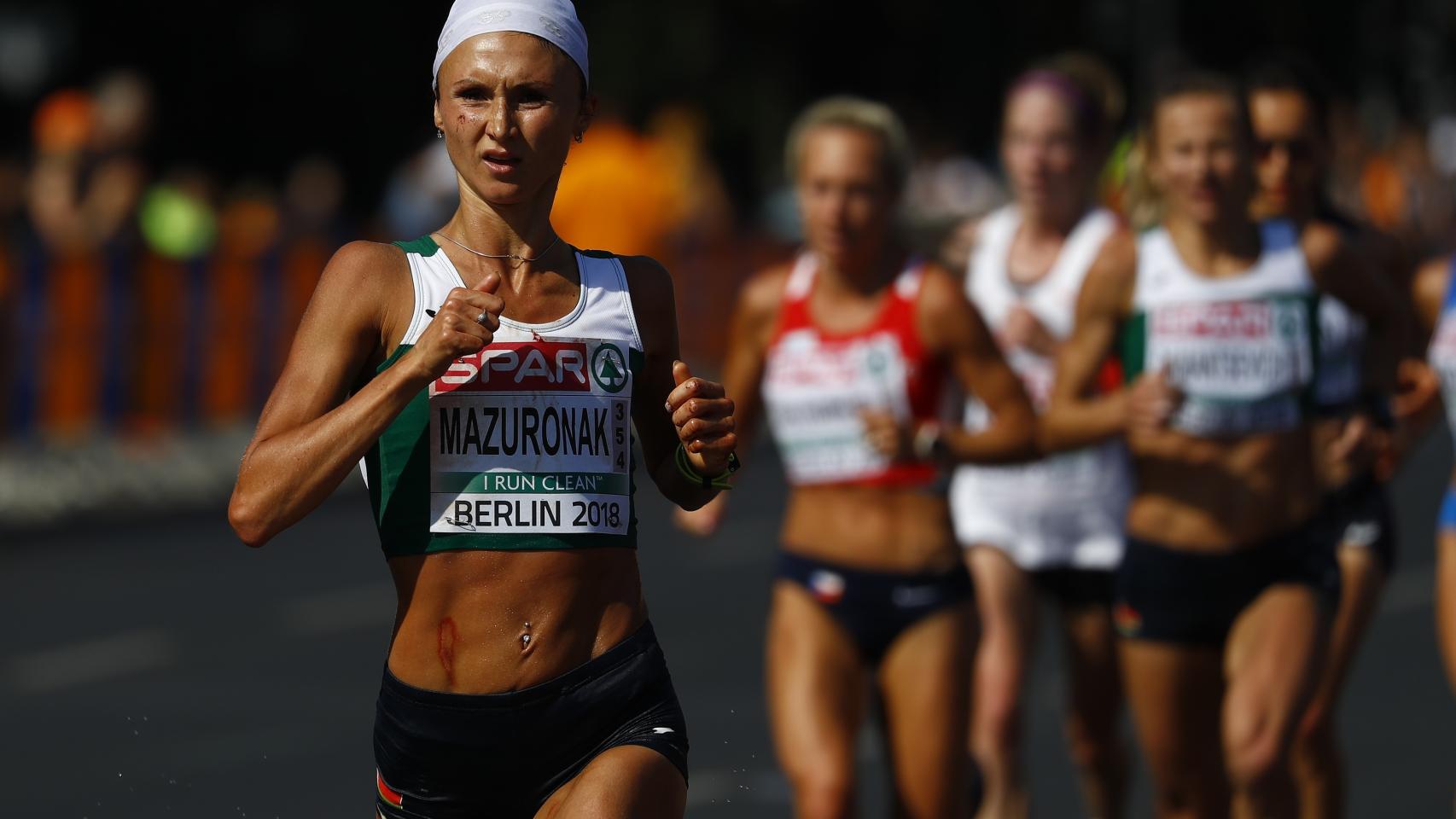 Mazuronak durante la maratón de Berlín