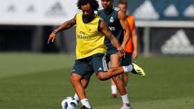 Marcelo y Casemiro entrenándose en Valdebebas