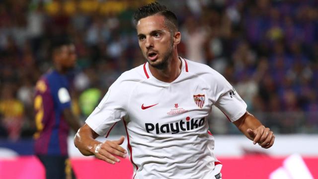 Sarabia, tras marcar.