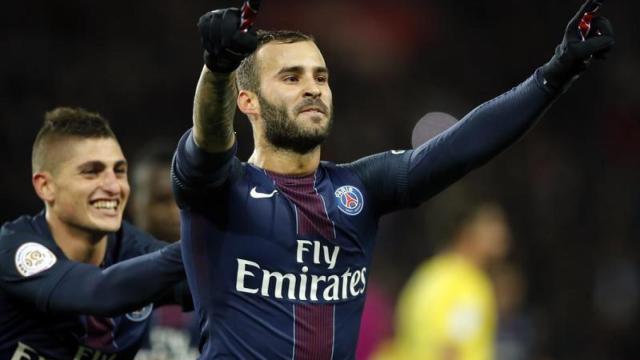 Jesé celebra un gol con el PSG