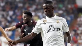 Vinicius durante un partido del Real Madrid