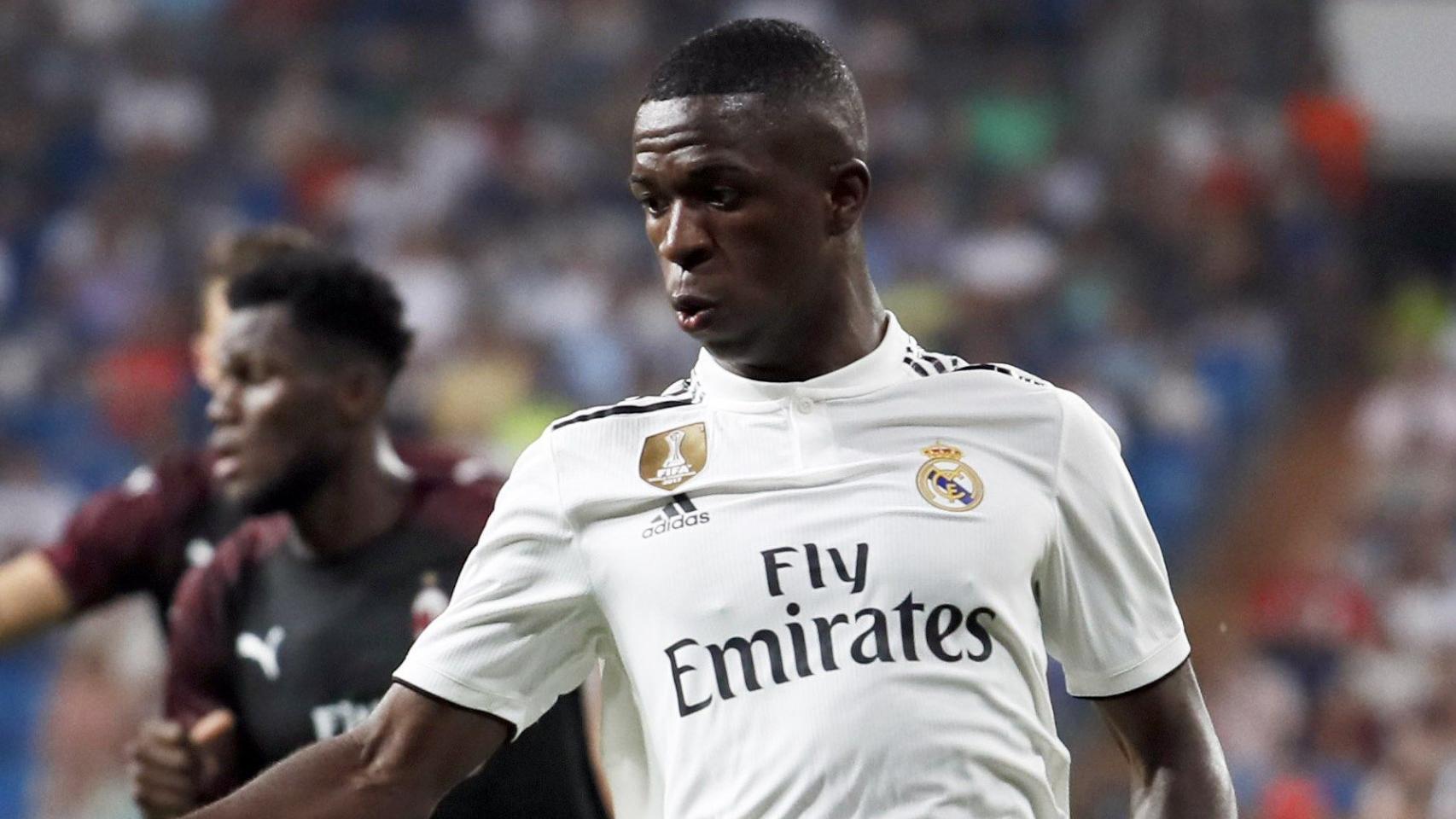 Vinicius durante un partido del Real Madrid