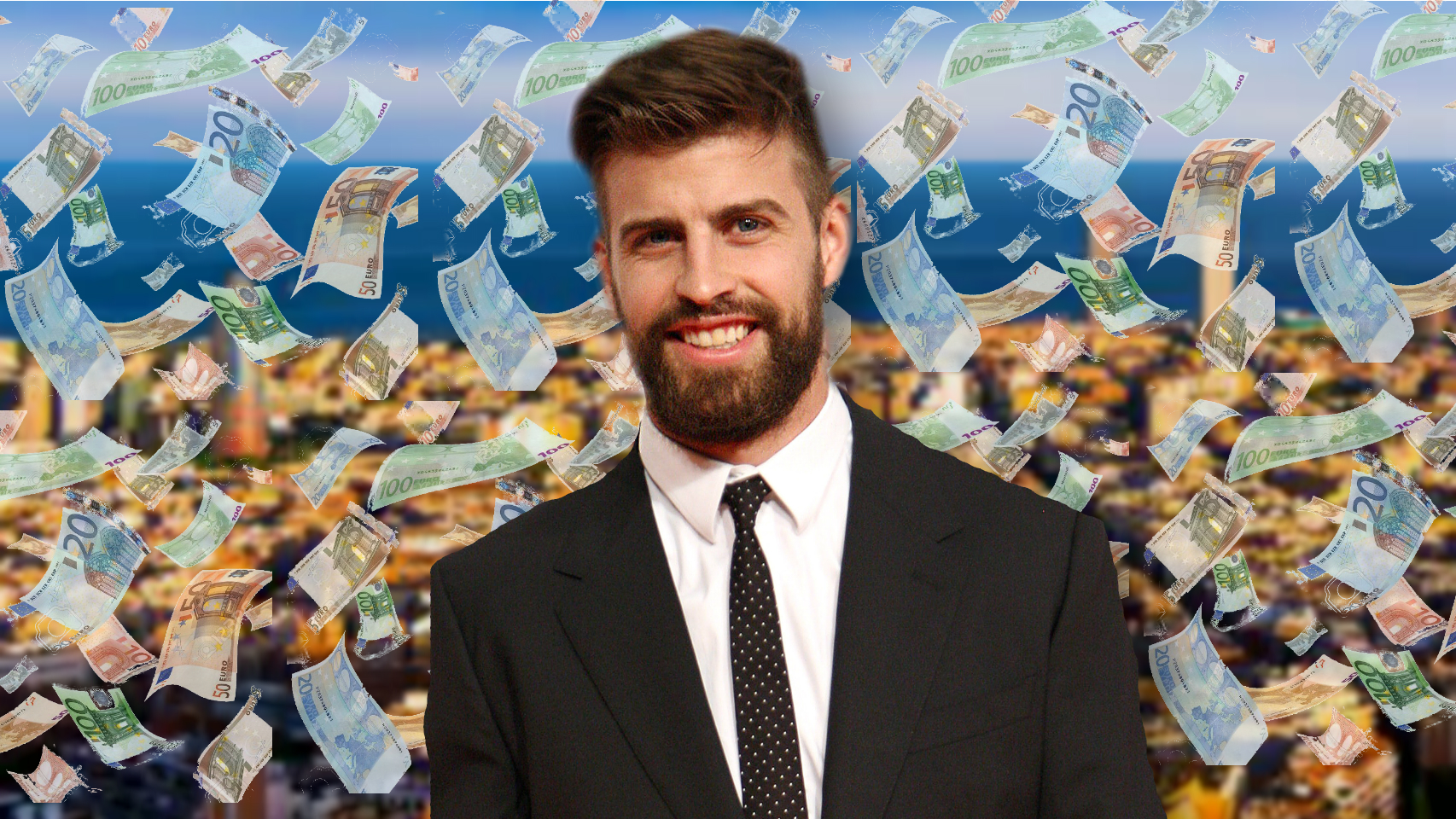 Gerard Piqué en un montaje.