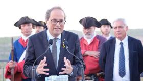 El presidente de la Generalitat, Quim Torra, en los actos conmemorativos de la batalla de Talamanca.