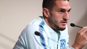 Koke, en rueda de prensa con el Atlético. Foto: atleticodemadrid.com