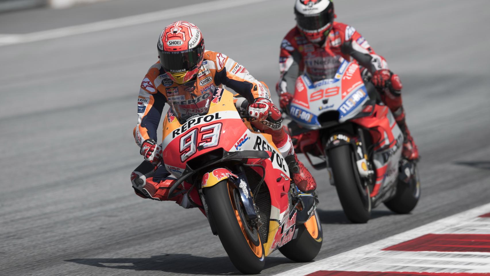 Jorge Lorenzo y Marc Márquez en el Gran Premio de Austria.