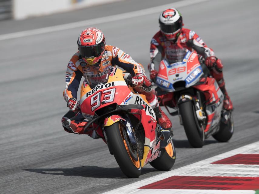 Jorge Lorenzo y Marc Márquez en el Gran Premio de Austria.