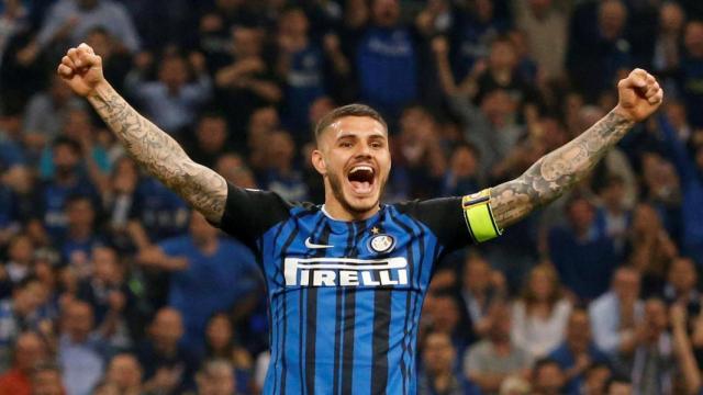 Icardi celebra un gol con el Inter