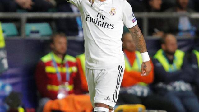 Marcelo celebra un gol del Real Madrid